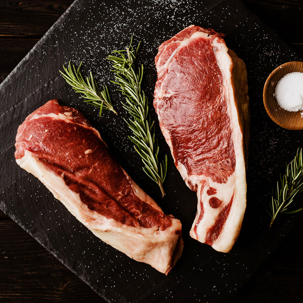 Dry Aged, Pastured Beef New York Steaks