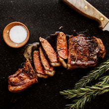 Load image into Gallery viewer, Dry Aged, Pastured Beef New York Steaks
